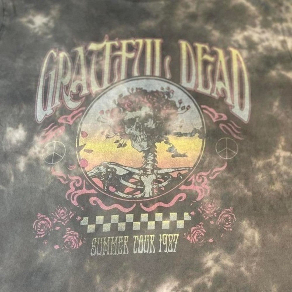American Eagle‎ Grateful Dead Summer Tour 1987 Tie Dye Graphic T-Shirt XL Grey